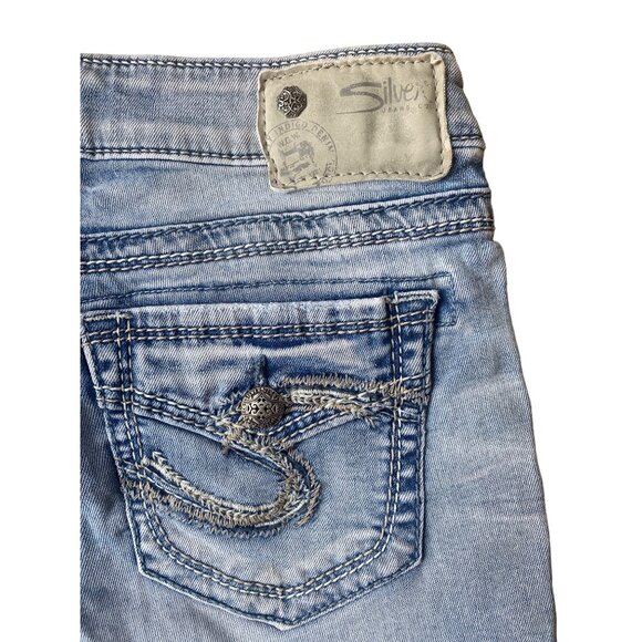 Silver Jeans Co. Tuesday Mid Shorts Women's 27 Denim Jeans Shorts Light Wash - Picture 8 of 12